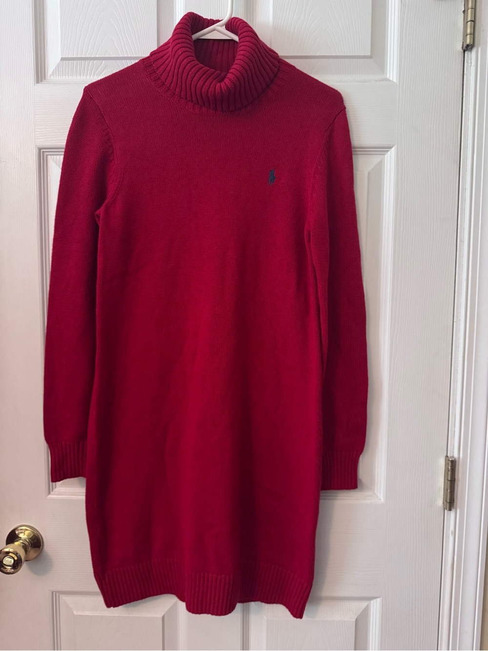 Ralph Lauren Crimson Turtleneck Sweater Dress-Size XS
